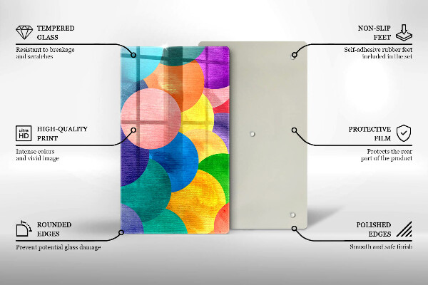 Deska kuchenna szklana Barwne koła