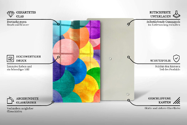 Deska kuchenna szklana Barwne koła