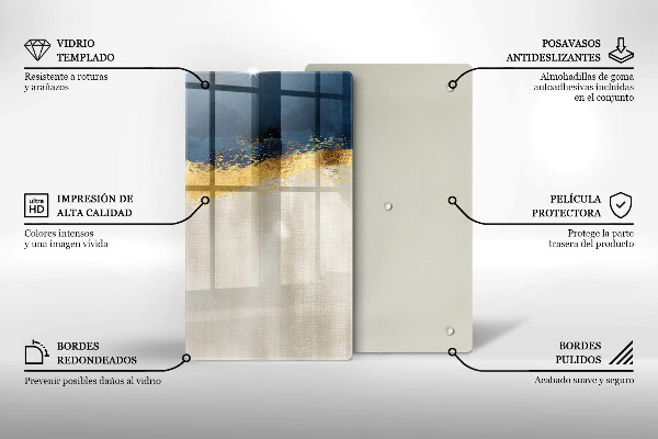 Deska kuchenna szklana Abstrakcja złoto