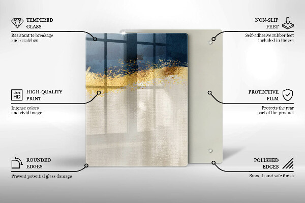 Deska kuchenna szklana Abstrakcja złoto