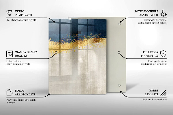Deska kuchenna szklana Abstrakcja złoto