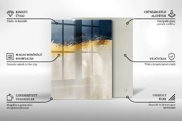 Deska kuchenna szklana Abstrakcja złoto