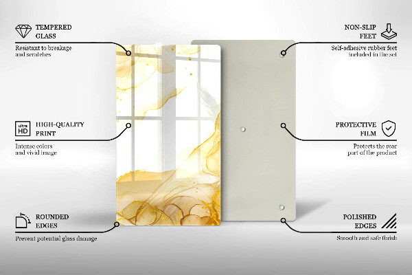 Deska kuchenna szklana Złota abstrakcja
