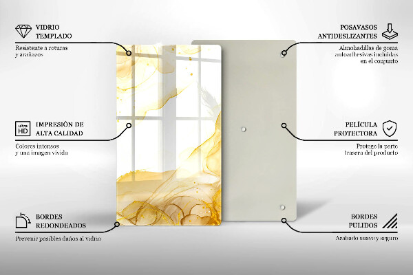 Deska kuchenna szklana Złota abstrakcja