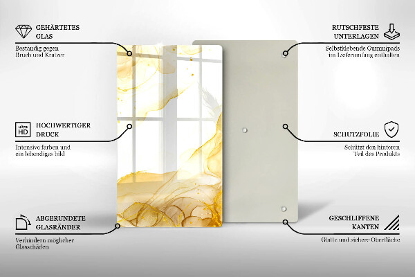 Deska kuchenna szklana Złota abstrakcja