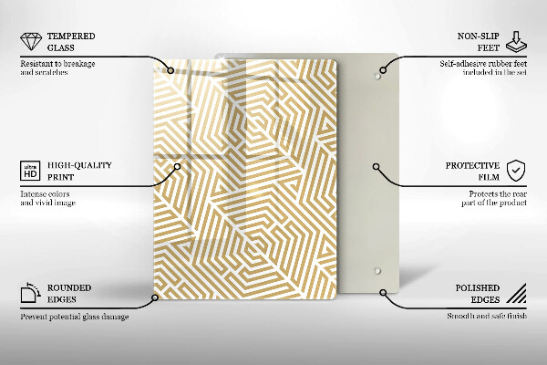 Deska kuchenna szklana Złota abstrakcja