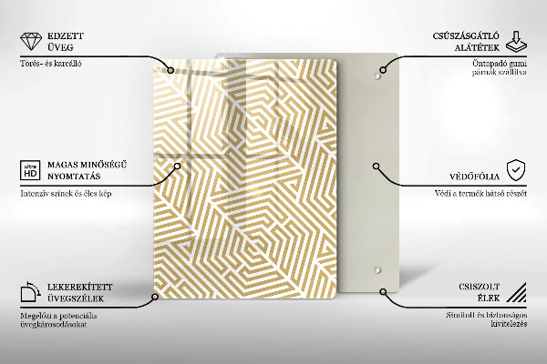 Deska kuchenna szklana Złota abstrakcja