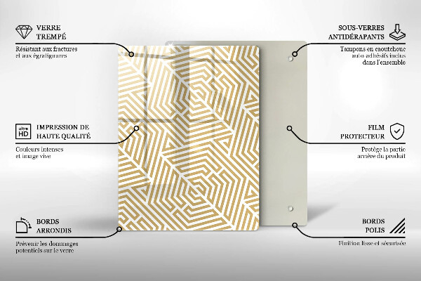 Deska kuchenna szklana Złota abstrakcja