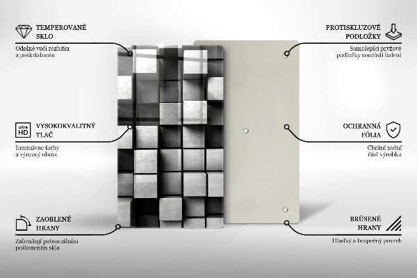 Deska kuchenna szklana Abstrakcja kwadraty 3D