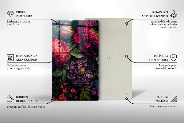 Deska kuchenna szklana Piękne kwiaty