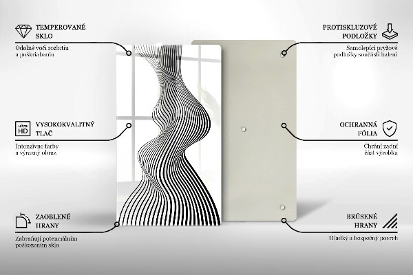 Deska kuchenna szklana Linearna abstrakcja