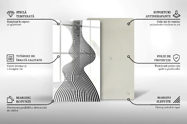 Deska kuchenna szklana Linearna abstrakcja