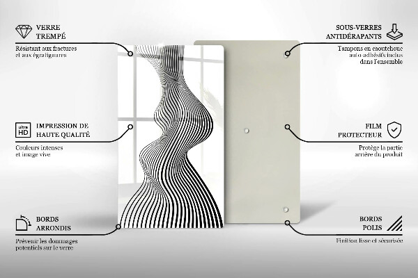 Deska kuchenna szklana Linearna abstrakcja