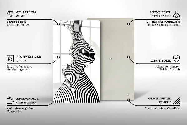 Deska kuchenna szklana Linearna abstrakcja