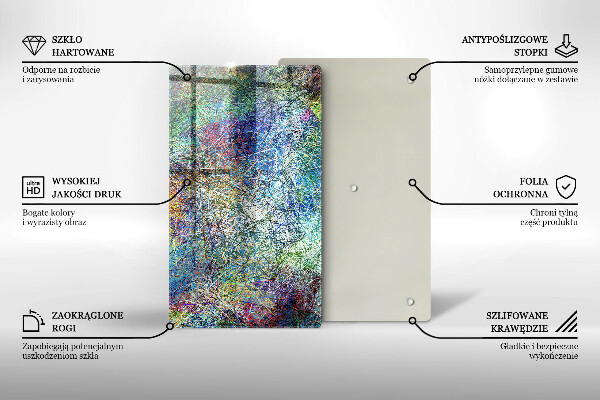 Deska kuchenna szklana Kolorowa abstrakcja linii