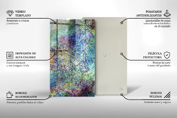 Deska kuchenna szklana Kolorowa abstrakcja linii