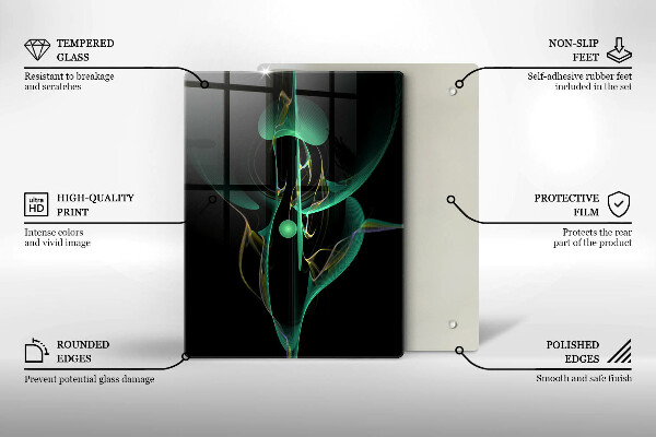Deska kuchenna szklana Kolorowa abstrakcja linii