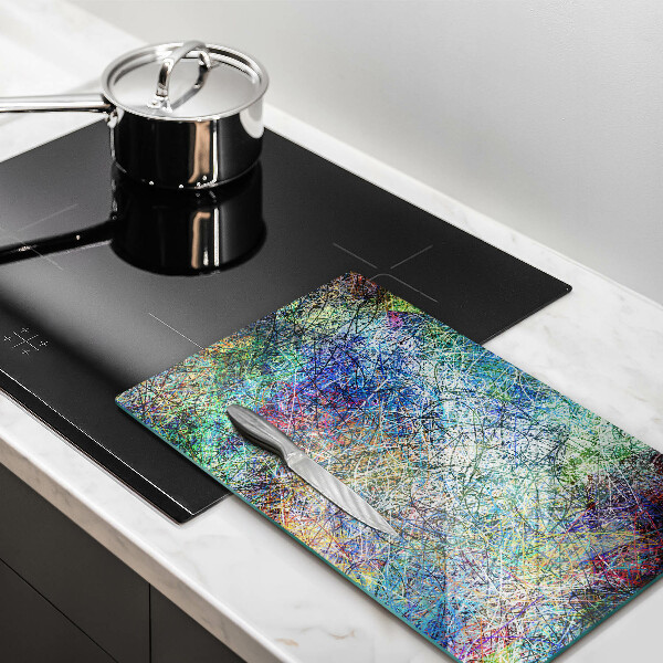 Deska kuchenna szklana Kolorowa abstrakcja linii