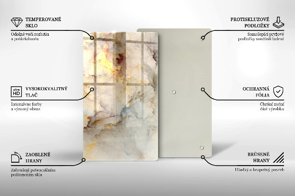 Deska kuchenna szklana Tekstura marmur ze złotem
