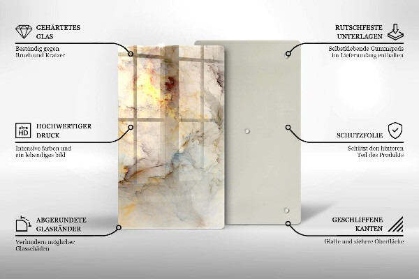 Deska kuchenna szklana Tekstura marmur ze złotem