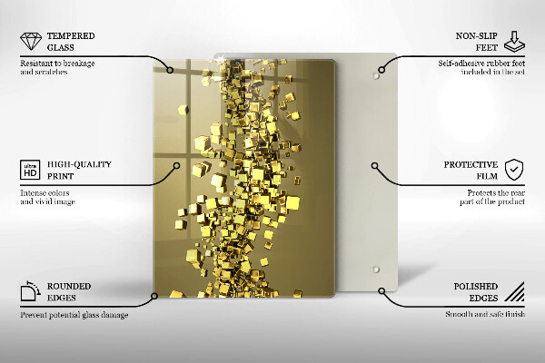Deska kuchenna szklana Kształty 3D abstrakcja