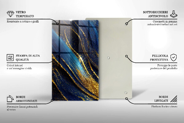 Deska kuchenna szklana Granatowa abstrakcja