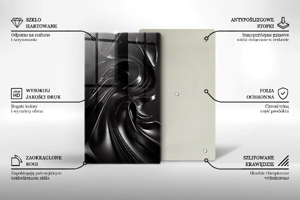 Deska kuchenna szklana Abstrakcja czarna masa