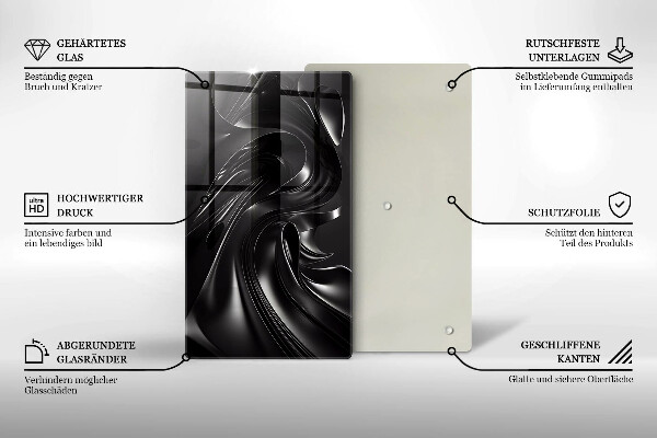 Deska kuchenna szklana Abstrakcja czarna masa