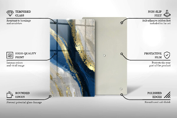 Deska kuchenna szklana Tekstura ze złotem