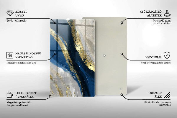 Deska kuchenna szklana Tekstura ze złotem
