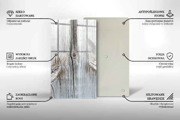 Deska kuchenna szklana Jasna struktura drewna