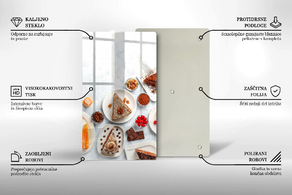 Deska kuchenna szklana Słodkości ciasta