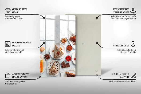 Deska kuchenna szklana Słodkości ciasta