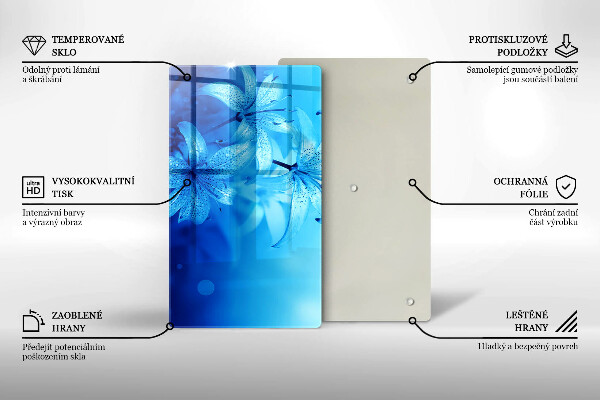 Deska kuchenna szklana Błękitne kwiaty