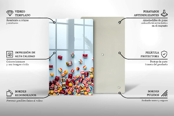 Deska kuchenna szklana Kolorowe cukierki