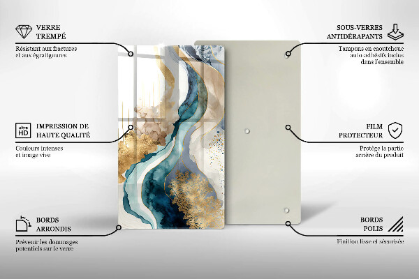 Deska kuchenna szklana Kolorowy marmur