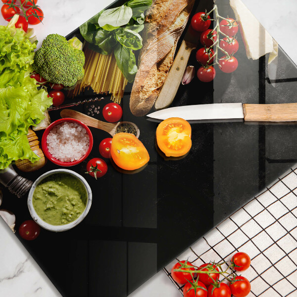 Deska kuchenna szklana Włoskie składniki i przyprawy