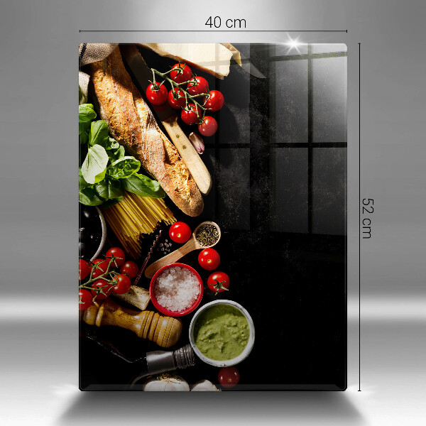 Deska kuchenna szklana Włoskie składniki i przyprawy