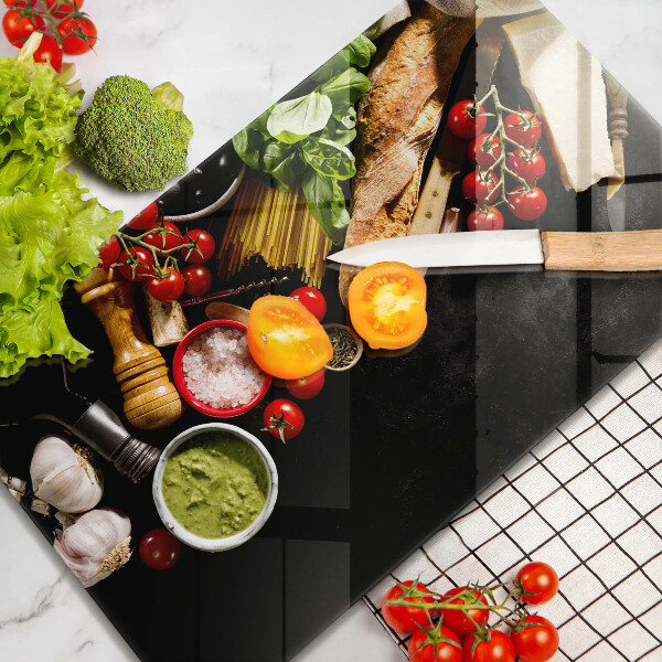 Deska kuchenna szklana Włoskie składniki i przyprawy