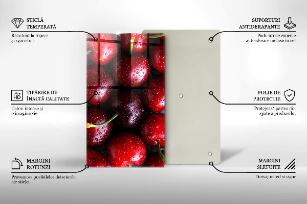 Deska kuchenna szklana Zbliżenie na wiśnie