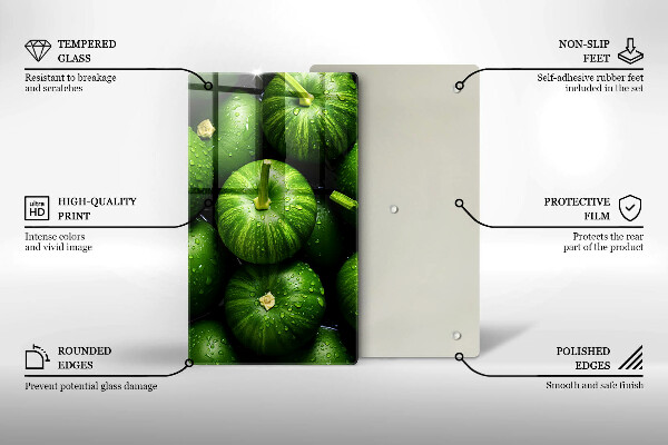 Deska kuchenna szklana Zielone dynie
