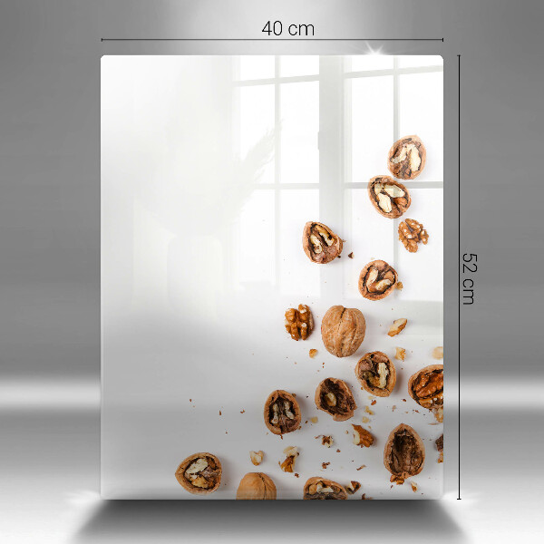 Deska kuchenna szklana Orzechy na białym tle