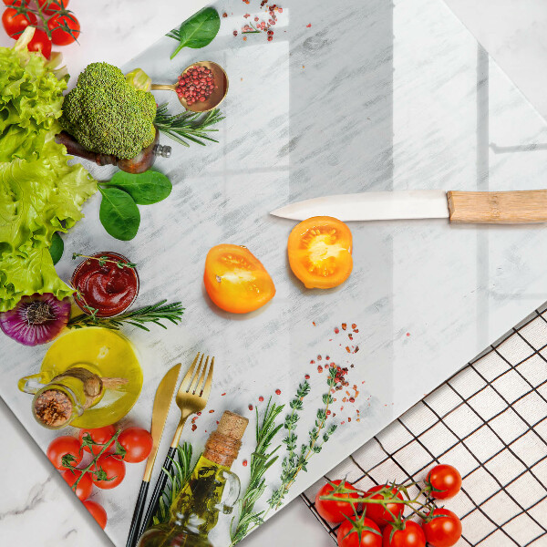 Deska kuchenna szklana Warzywa i przyprawy