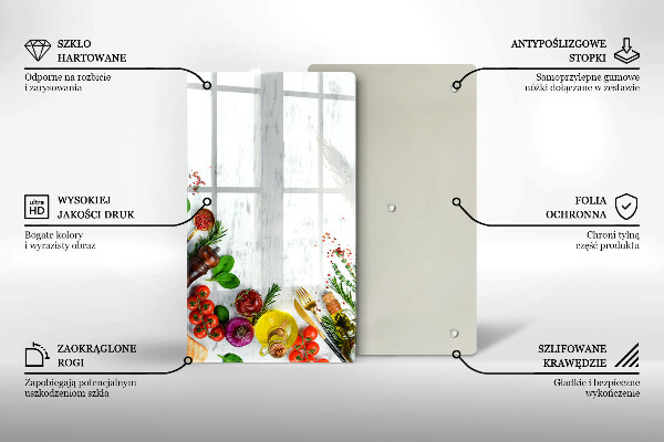 Deska kuchenna szklana Warzywa i przyprawy