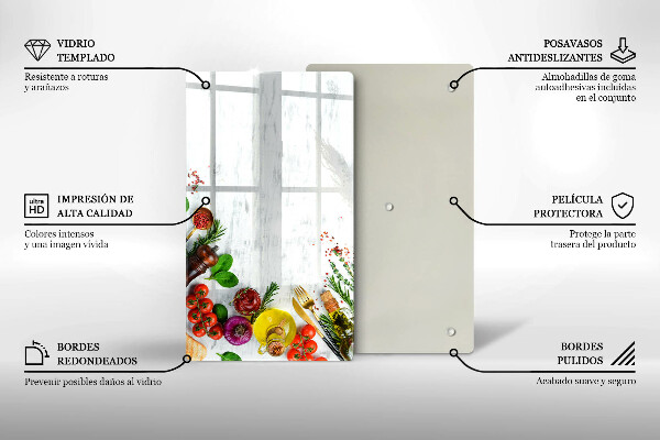 Deska kuchenna szklana Warzywa i przyprawy