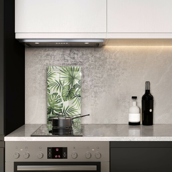 Deska kuchenna szklana Ilustracja liści monstery