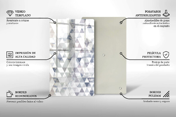 Deska kuchenna szklana Wzór trójkąty