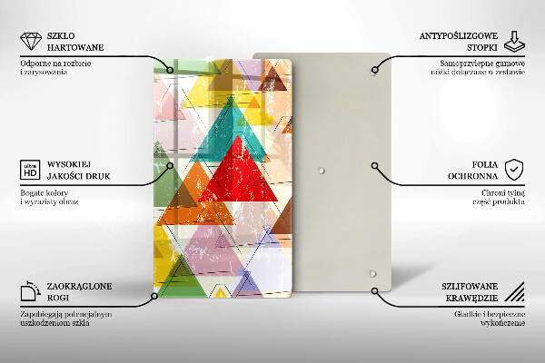 Deska kuchenna szklana Malowane trójkąty