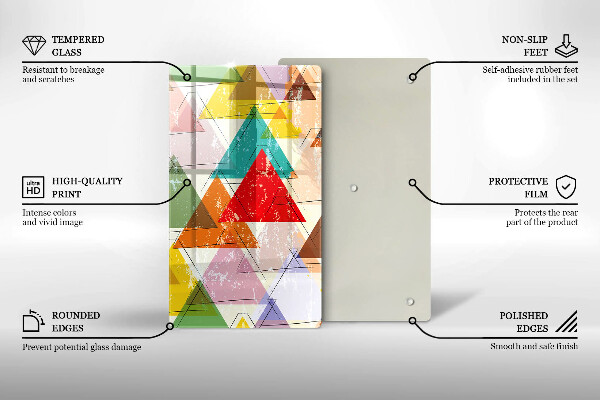 Deska kuchenna szklana Malowane trójkąty