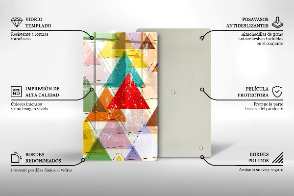 Deska kuchenna szklana Malowane trójkąty